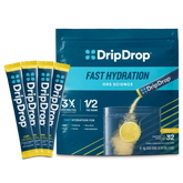 DripDrop Lemon Electrolyte Powder, 8 oz sticks, 32 count