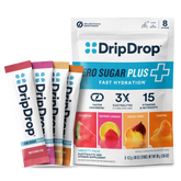 DripDrop Zero Sugar Plus, Watermelon, Tangerine, Tropical Punch, Raspberry Lemonade, 16 oz sticks, 8 count
