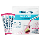 DripDrop Zero Sugar Cherry Limeade Electrolyte Powder, 8 oz sticks, 32 count