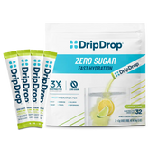 DripDrop Zero Sugar Lemon Lime Electrolyte Powder, 8 oz sticks, 32 count