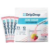 DripDrop Zero Sugar Strawberry Lemonade Electrolyte Powder, 8 oz sticks, 32 count