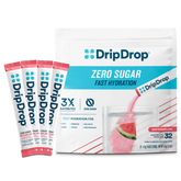 DripDrop Zero Sugar Watermelon Electrolyte Powder, 8 oz sticks, 32 count