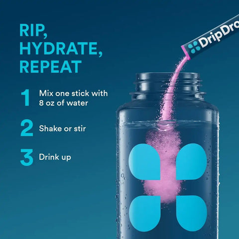 DripDrop Berry Electrolyte Powder, 8 oz sticks, 32 count