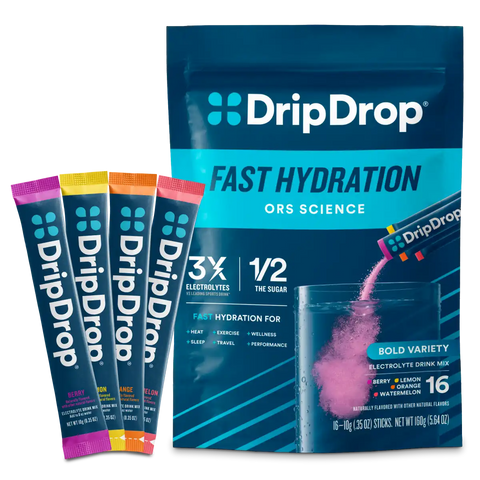 DripDrop Bold Variety Pack Electrolyte Powder, 8 oz sticks, 16 count