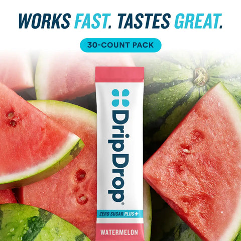 DripDrop Zero Sugar Plus, Watermelon, 16 oz sticks, 30 count
