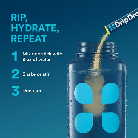 DripDrop Lemon Electrolyte Powder, 8 oz sticks, 32 count